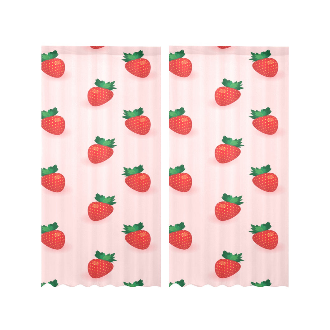 Strawberry beautiful pattern Gauze Curtain