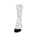 Hand painting Watercolor Lavender Crew Socks