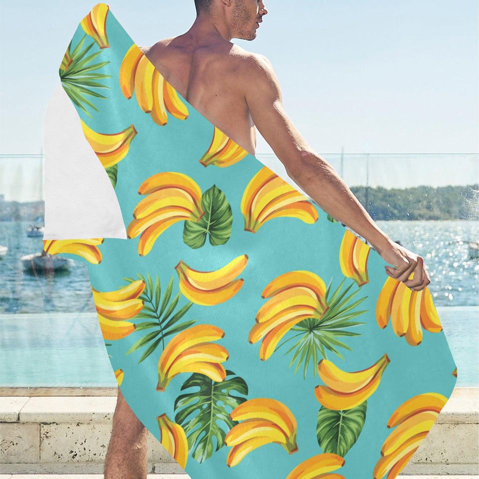 Banana Palm Leaves pattern background Beach Towel