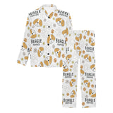 Cute beagle dog pattern background Men's Long Pajama Set