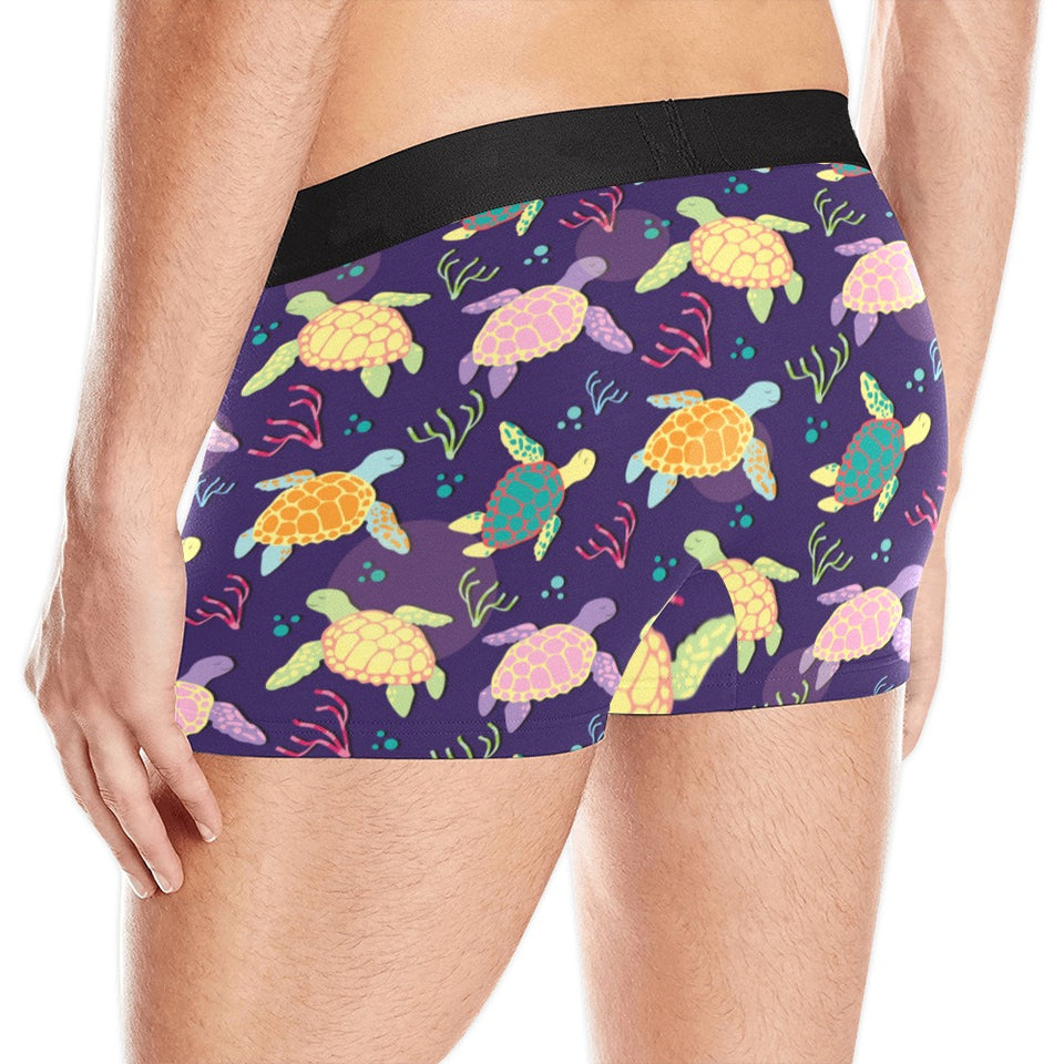 Colorful sea turtle pattern Men's All Over Print Boxer Briefs Men's Underwear