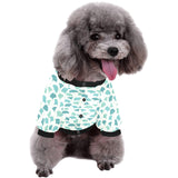 Green ginkgo leaves pattern All Over Print Pet Dog Round Neck Fuzzy Shirt