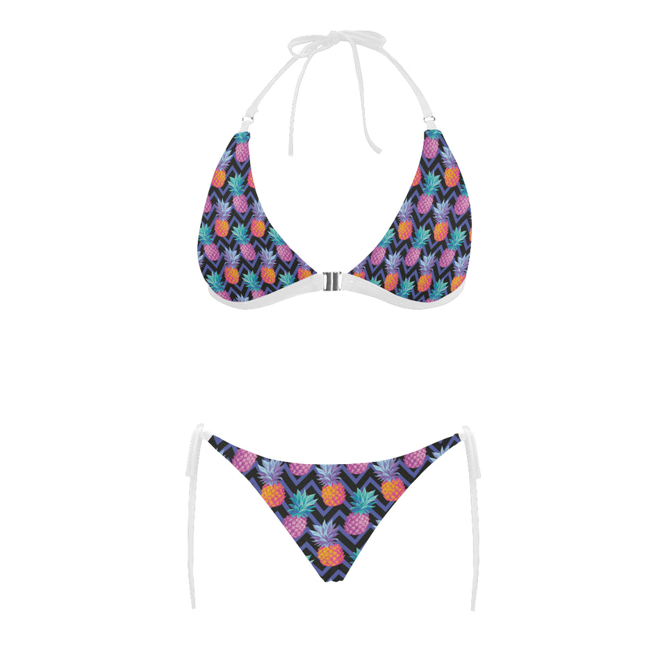 Pineapples pattern zigzag background Sexy Bikinis Two-Piece Swimsuits