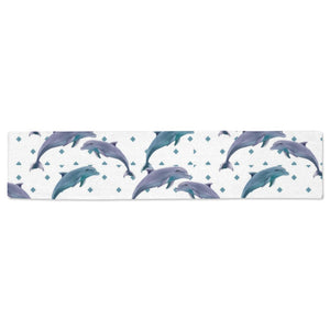 Dolphins pattern dotted background Table Runner