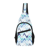 zigzag chevron blue pattern All Over Print Chest Bag