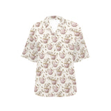 Tea pots Pattern Print Design 03 Women's All Over Print Hawaiian Shirt