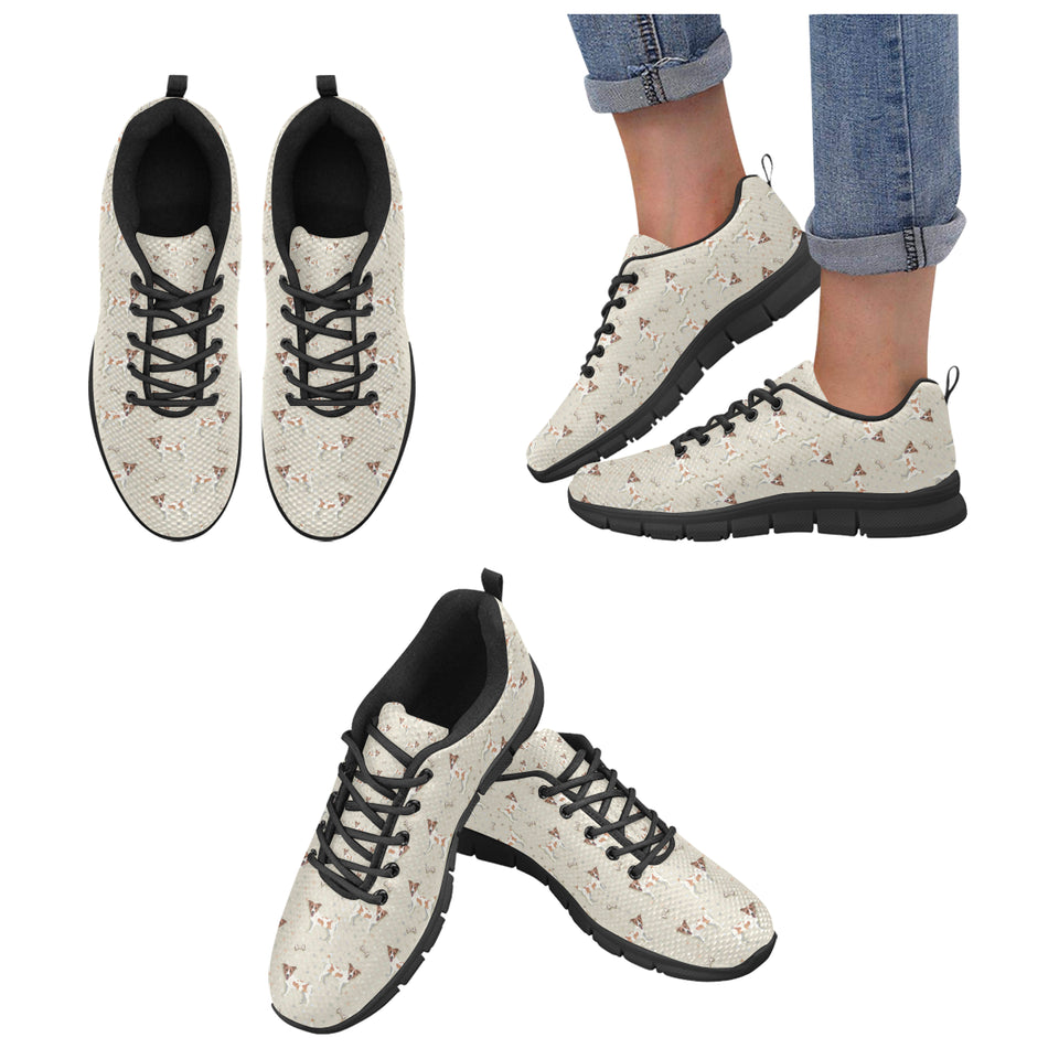 Jack Russel Pattern Print Design 02 Women's Sneaker Shoes