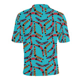 Boomerang Australian aboriginal ornament blue back Men's All Over Print Polo Shirt