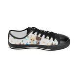 Cute Chihuahua dog pattern Kids' Boys' Girls' Low Top Canvas Shoes Black