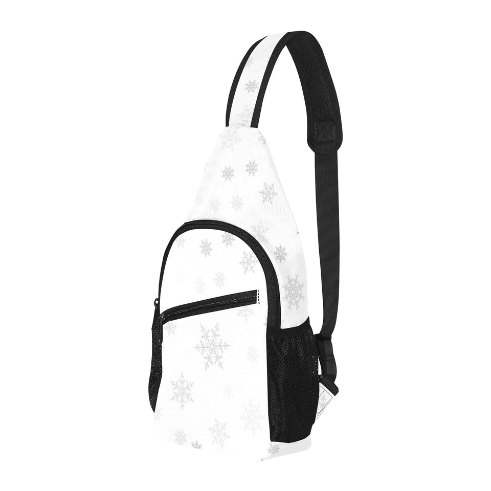 Snowflake pattern white background All Over Print Chest Bag