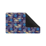 Blue japanese pattern cloud wave flower Doormat