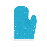 Airplane destinations blue background Heat Resistant Oven Mitts