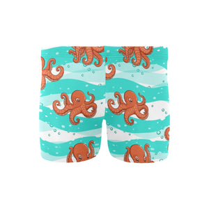Octopuses sea wave background Men's Swimming Trunks