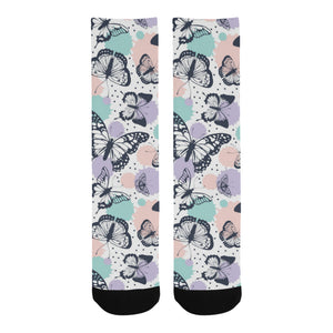 Butterfly pattern Crew Socks