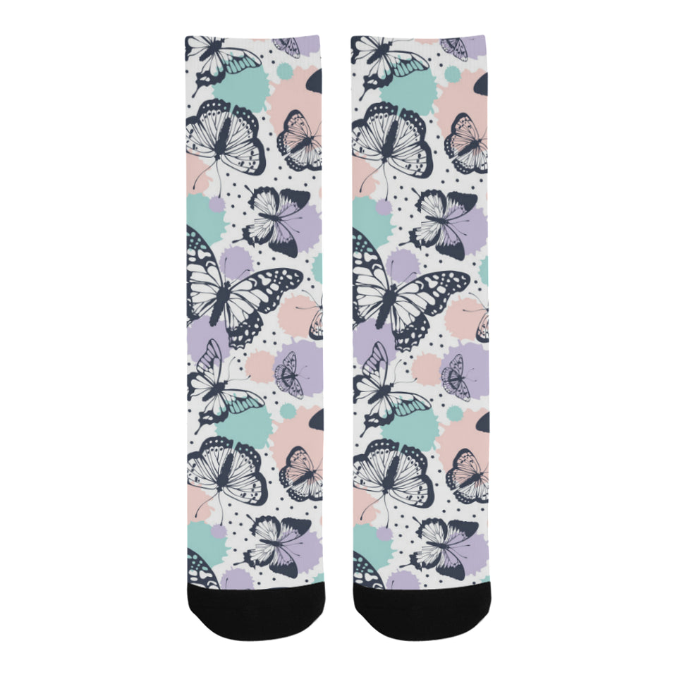 Butterfly pattern Crew Socks