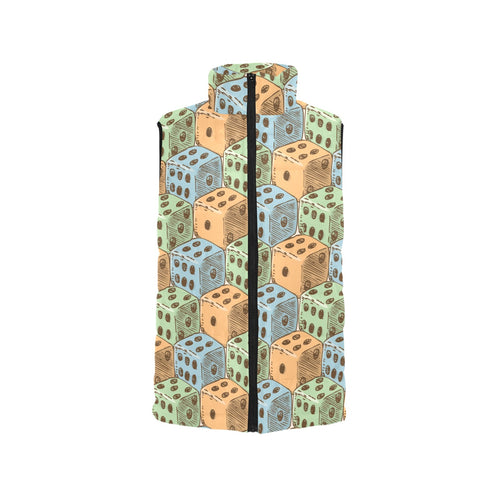 Dice Pattern Print Design 05 Men's Padded Vest