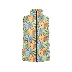 Dice Pattern Print Design 05 Men's Padded Vest