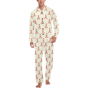 Golden Retriever Pattern Print Design 01 Men's Long Pajama Set