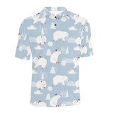 Cute polar bears Christmas decoration pattern Men's All Over Print Polo Shirt