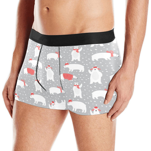 Cute polar bear christmas snow pattern Men's All Over Print Boxer Briefs Men's Underwear
