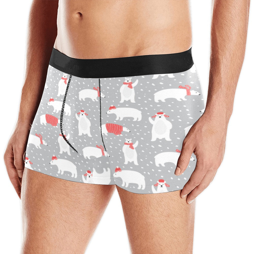 Cute polar bear christmas snow pattern Men's All Over Print Boxer Briefs Men's Underwear