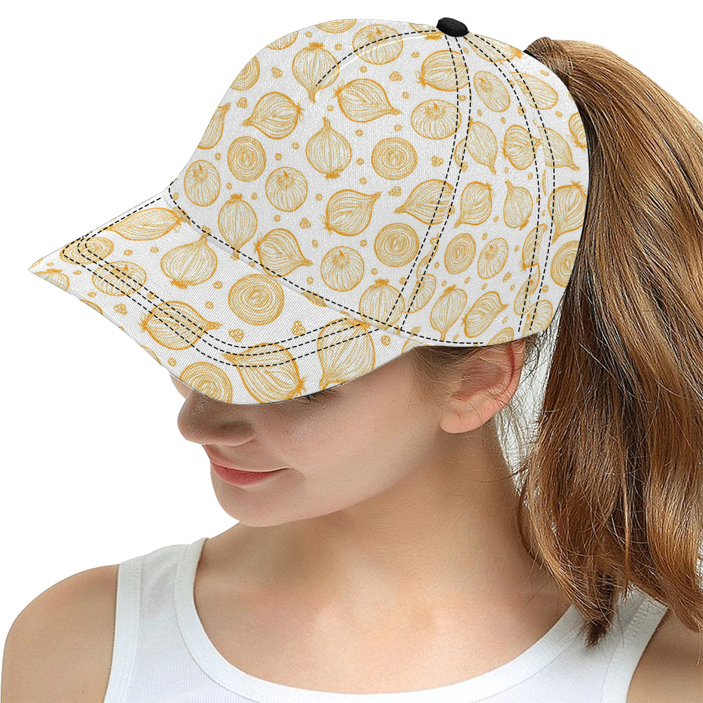 hand drawn onion pattern All Over Print Snapback Cap