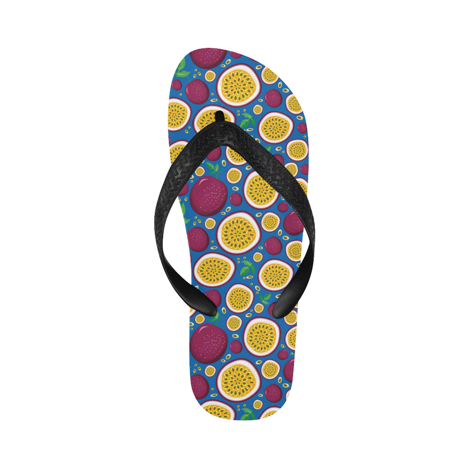 Passion fruit blue background Unisex Flip Flops