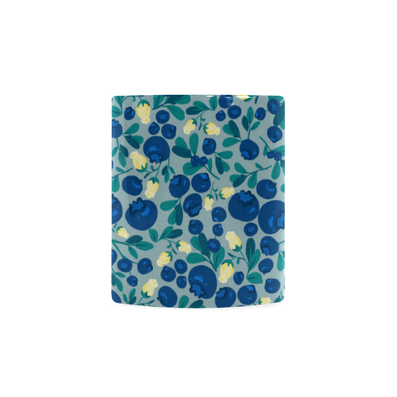 blueberry design pattern Classical White Mug (Fulfilled In US)