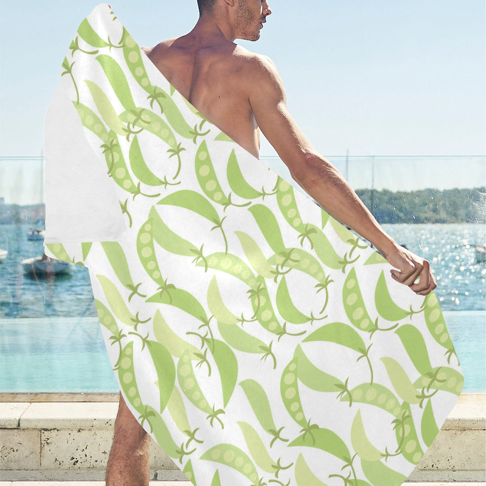Green Peas Pattern Print Design 03 Beach Towel
