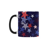 Red blue star pattern Morphing Mug Heat Changing Mug