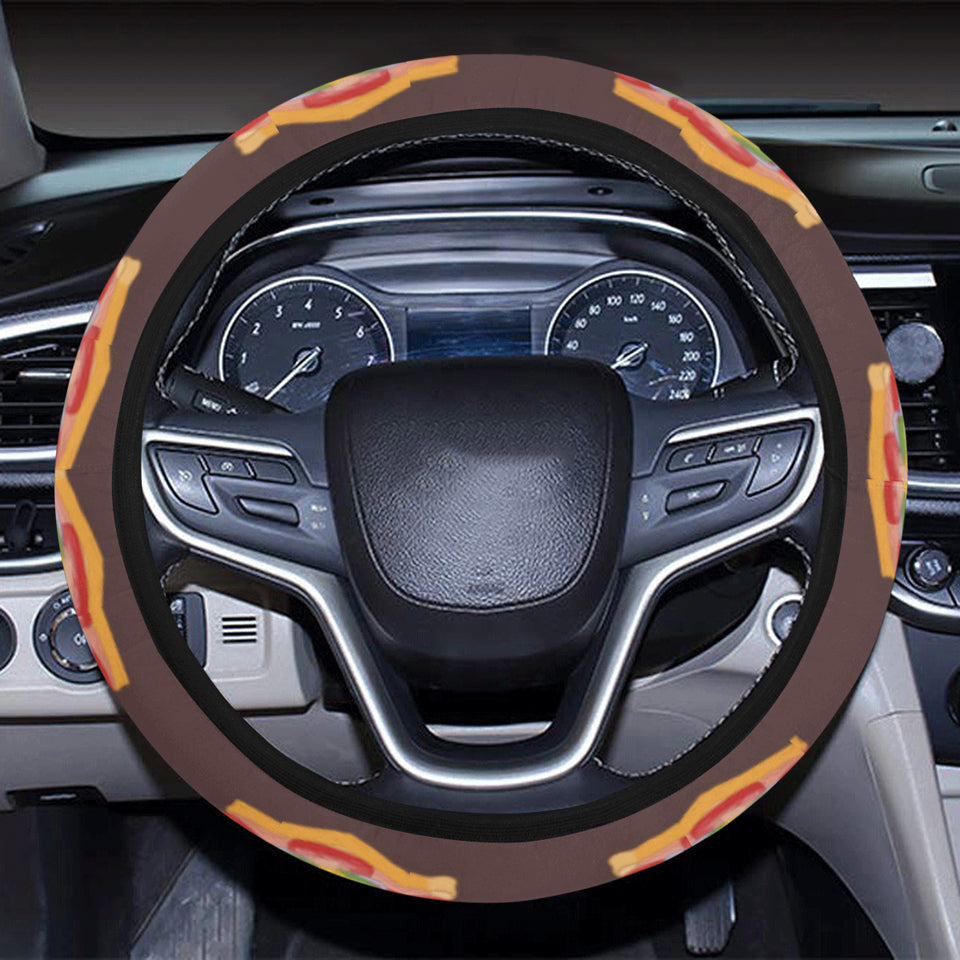 Sandwich Pattern Print Design 04 Car Steering Wheel Cover