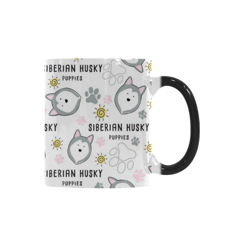 Siberian Husky design pattern Morphing Mug Heat Changing Mug