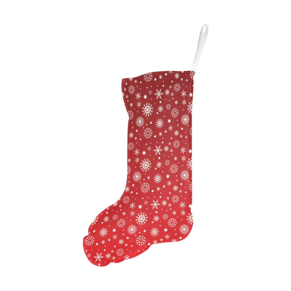 Snowflake pattern red background Christmas Stocking