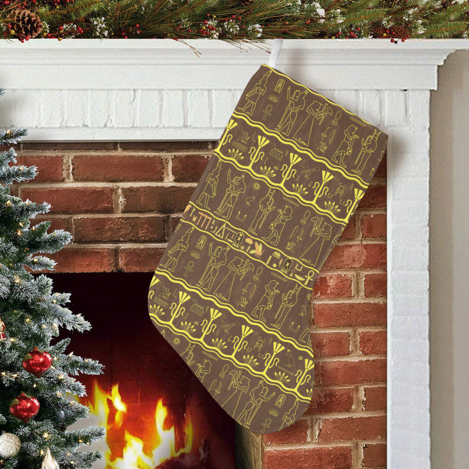 Egypt Hieroglyphics Pattern Print Design 03 Christmas Stocking