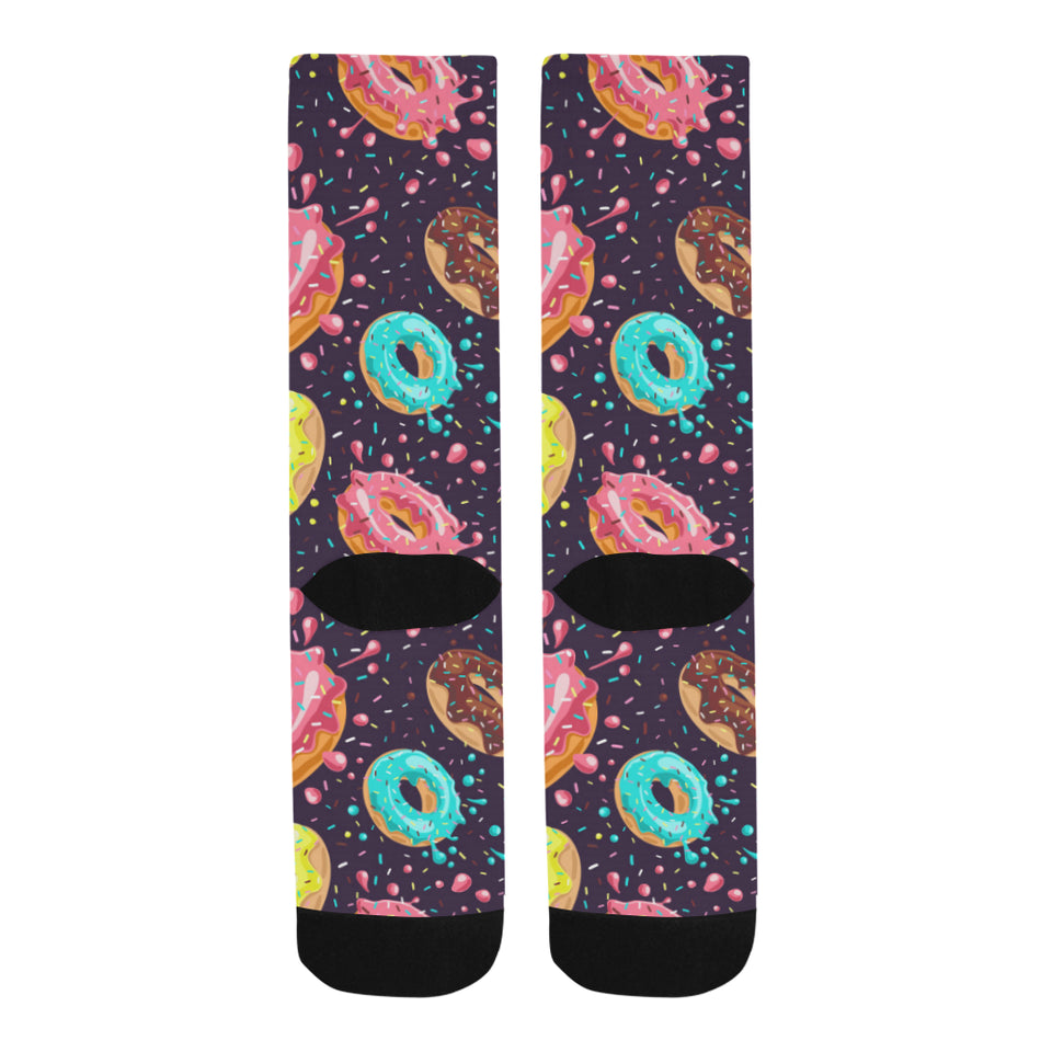 Colorful donut glaze pattern Crew Socks