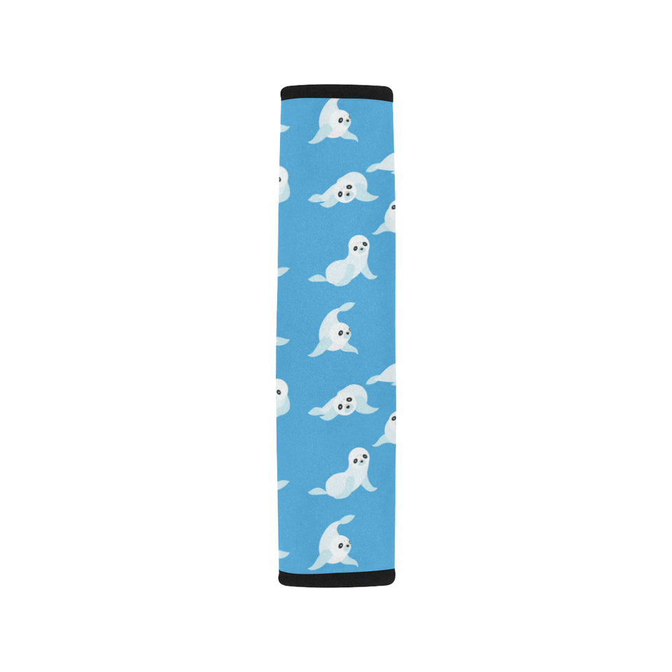 Cute sea lion seal pattern background Car Seat Belt Cover