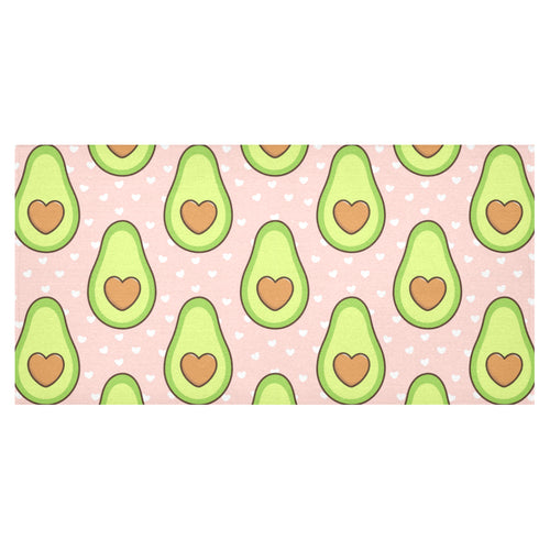 Avocado heart pink background Tablecloth