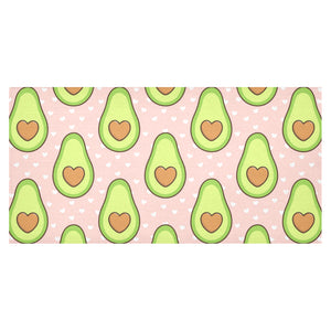 Avocado heart pink background Tablecloth