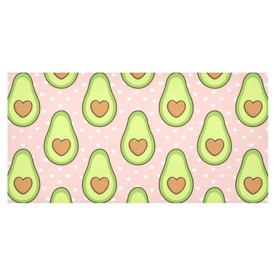 Avocado heart pink background Tablecloth
