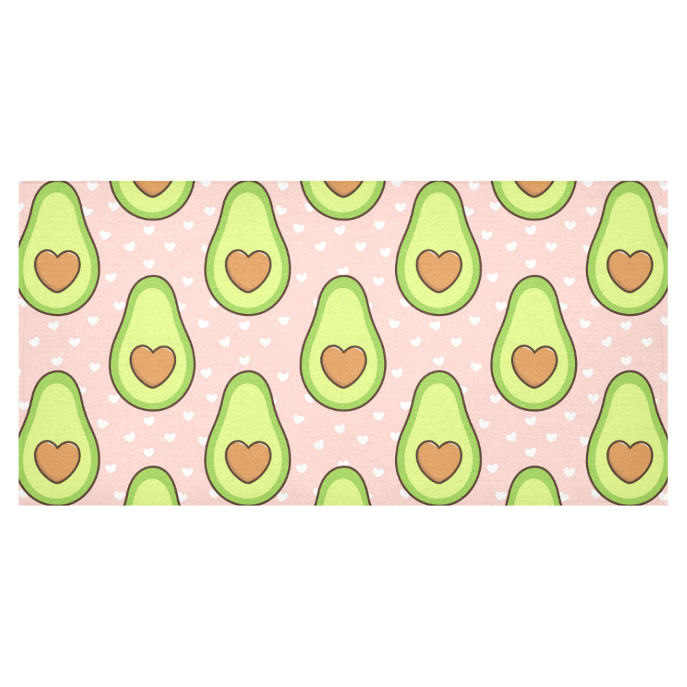 Avocado heart pink background Tablecloth