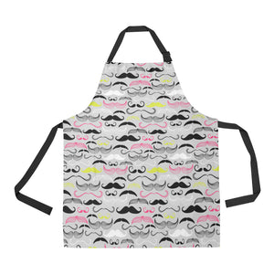 Mustache Beard Pattern Print Design 02 All Over Print Adjustable Apron