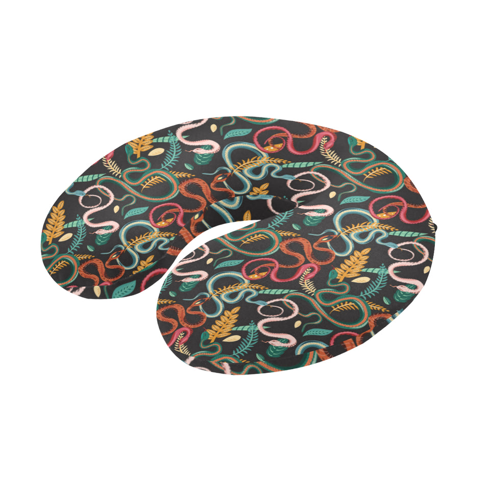 Colorful snake plant pattern U-Shaped Travel Neck Pillow