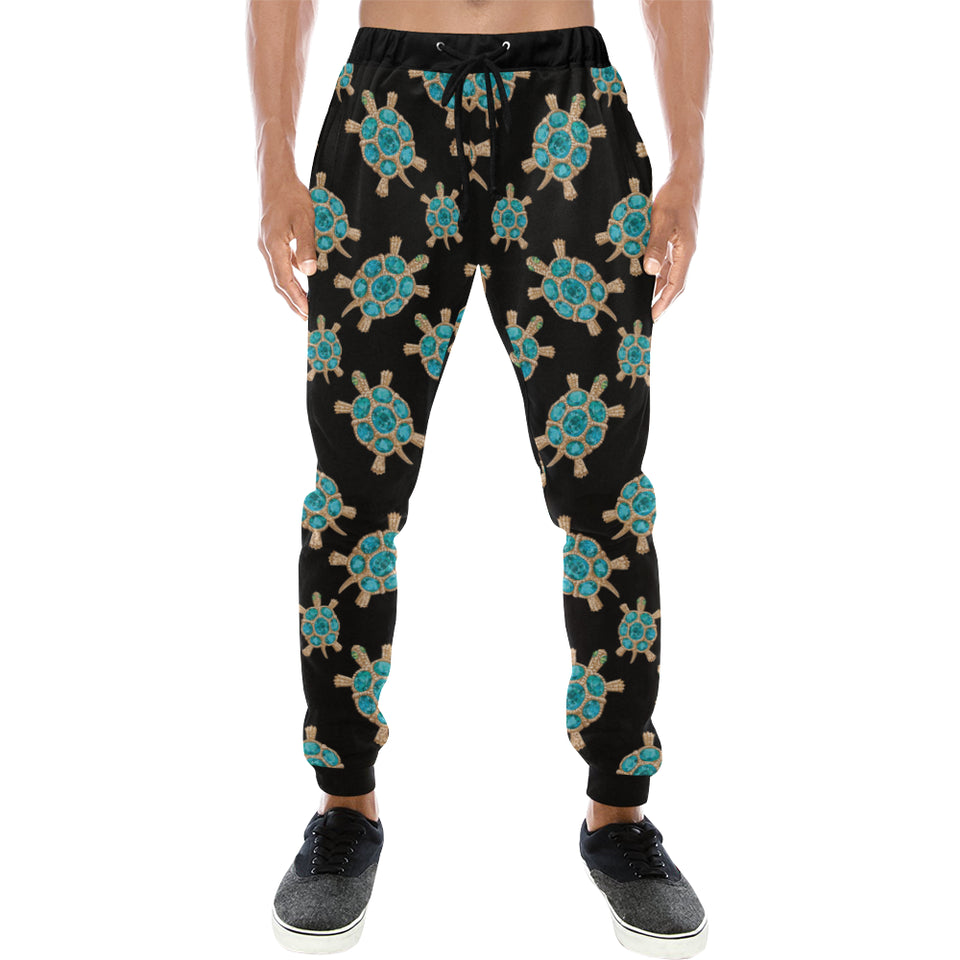 Sea turtle blue stone pattern Unisex Casual Sweatpants