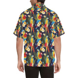 Colorful parrot flower pattern Men's All Over Print Hawaiian Shirt