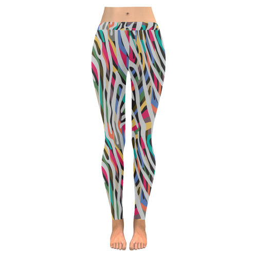 Colorful zebra skin pattern Women's Legging Fulfilled In US