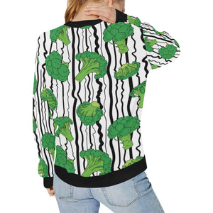 Cool Broccoli pattern Women's Crew Neck Sweatshirt
