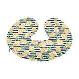 Pineapples pattern striped background U-Shaped Travel Neck Pillow