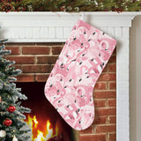 Pink flamingos pattern background Christmas Stocking