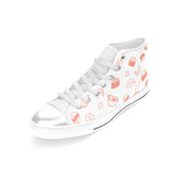Sushi pattern Women's High Top Canvas Shoes White