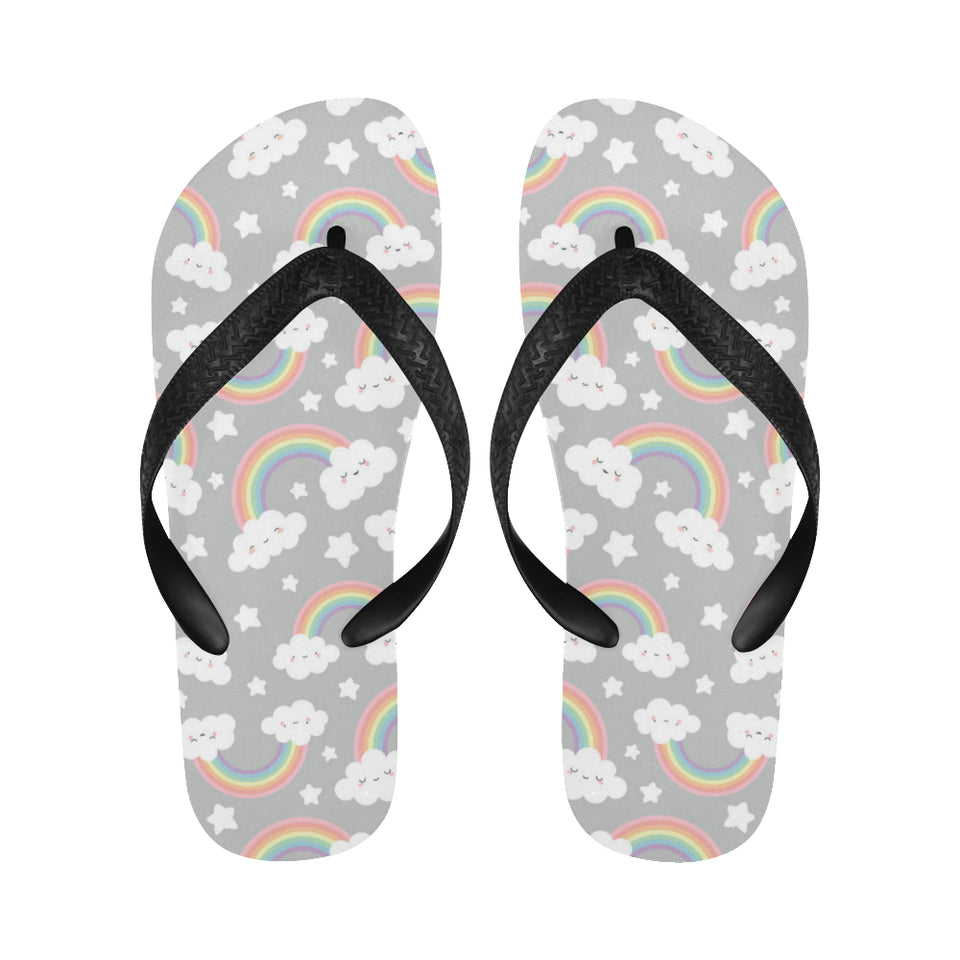 Cute rainbow clound star pattern Unisex Flip Flops